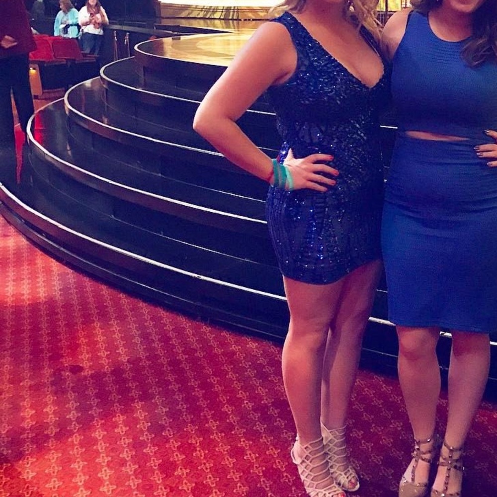 Akira blue sequin dress